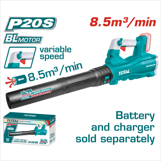 TOTAL總工具 20V 無刷鋰電鼓風機<單主機> (TABLI20428)