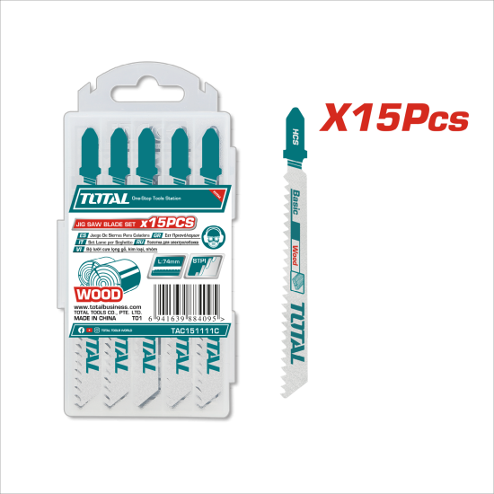 TOTAL 總工具 線鋸機鋸片組 15PCS (TAC151111C)