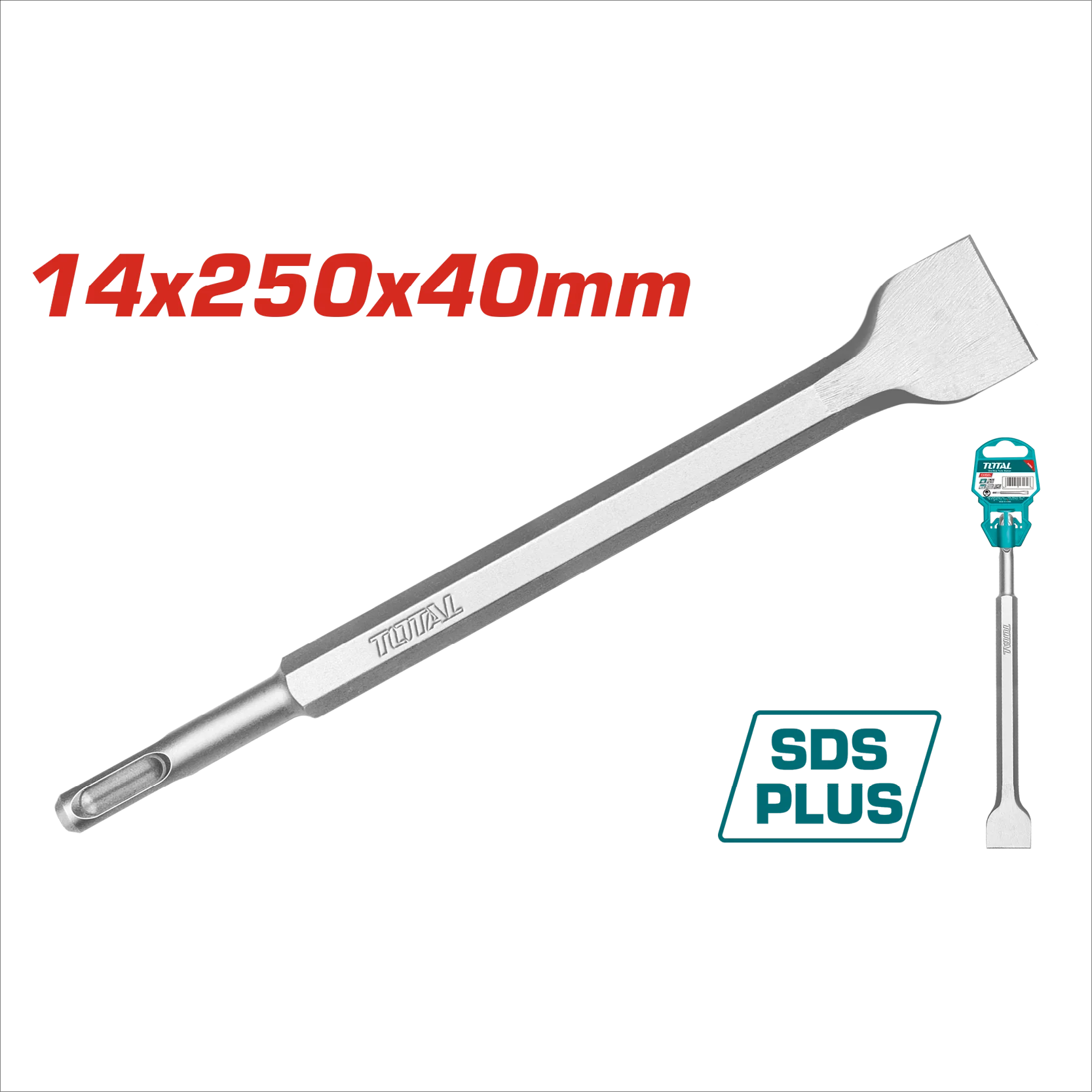 四溝SDS plus扁鑿/14X250 X 40mm(TAC15121412)