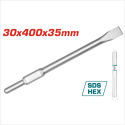 TOTAL 65型 鎚鑽專用加長平鑿 30*400*40mm (TAC15333012)