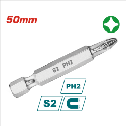 TOTAL 專業電動起子頭 六角柄 PH2*50mm (單支)/ (TAC16PH223)
