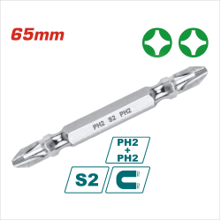 TOTAL 專業電動起子頭 六角柄 PH2*65mm 雙頭(單支)/ (TAC16PH233)