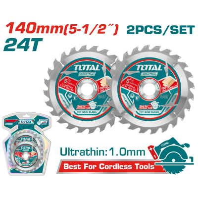 TOTAL 140MM24T超薄 TCT 木工鋸片組 (TAC2331403)