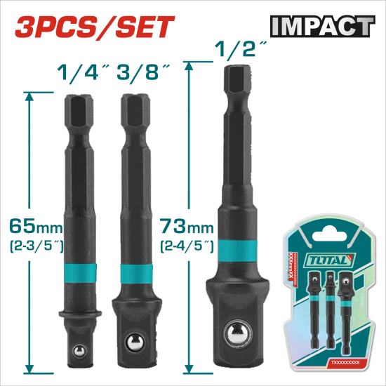 TOTAL 六角柄轉板手接杆組套 3PCS (TAC273651)