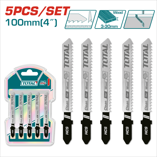 TOTAL 總工具 木工曲線鋸條組 5PCS (TAC51101B)