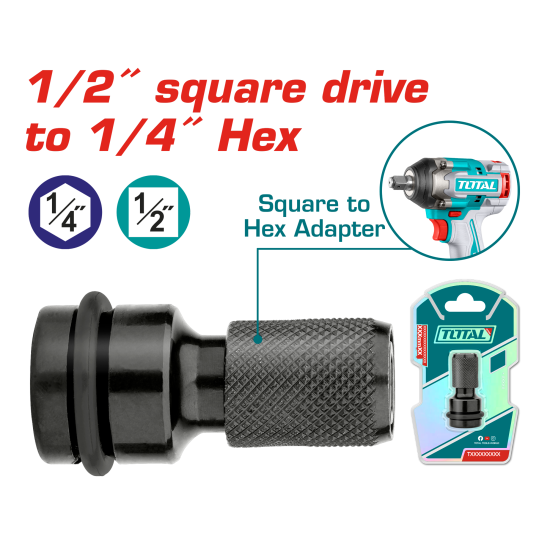 TOTAL 套筒轉接頭/1/2"轉1/4" (TAC60501)