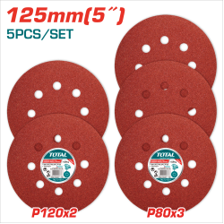 TOTAL 黏扣圓砂紙 125mm(5") (TAC731251)