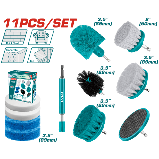 TOTAL 11PCS 電動塑膠清潔刷組 (TACB1101)