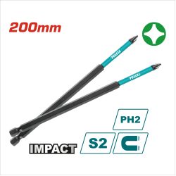 TOTAL 衝擊電動起子頭 PH2*150mm 單頭十字<單支> (TACIM16PH283)