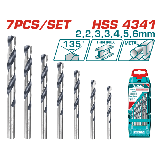TOTAL 直柄高鈷鑽尾組 7件組 (TACSD0075)