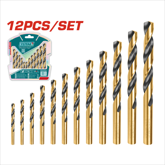 TOTAL 直柄高速鋼鑽尾組 12件組 (TACSD0125)