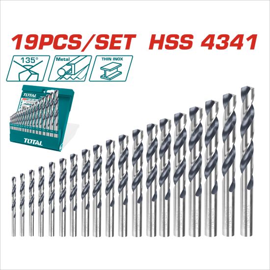 TOTAL 直柄高鈷鑽尾組 19件組 (TACSD0195)