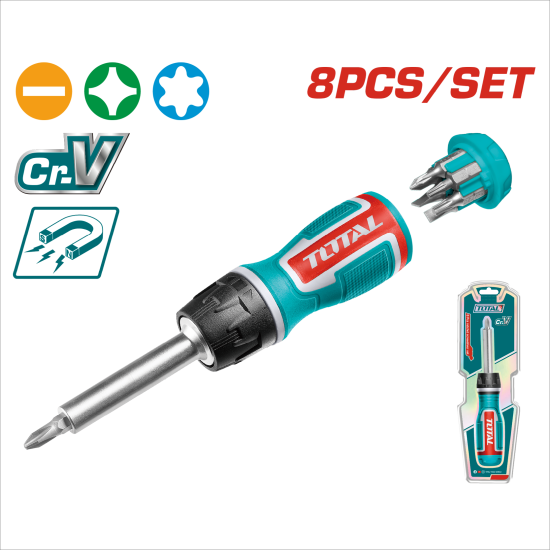 TOTAL 8合1螺絲起子組 (TACSD30086)