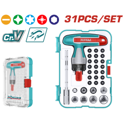 TOTAL T型柄棘輪批頭31件套 (TACSD30316)