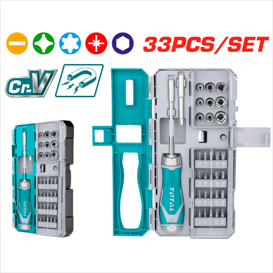 TOTAL 33件棘輪起子組套裝 (TACSD30336)