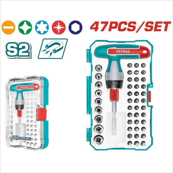 TOTAL 47件T型手柄板手起子組 (TACSD30476)