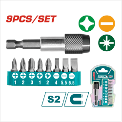 TOTAL 接頭+起子頭接桿組 9pcs (TACSD3091)