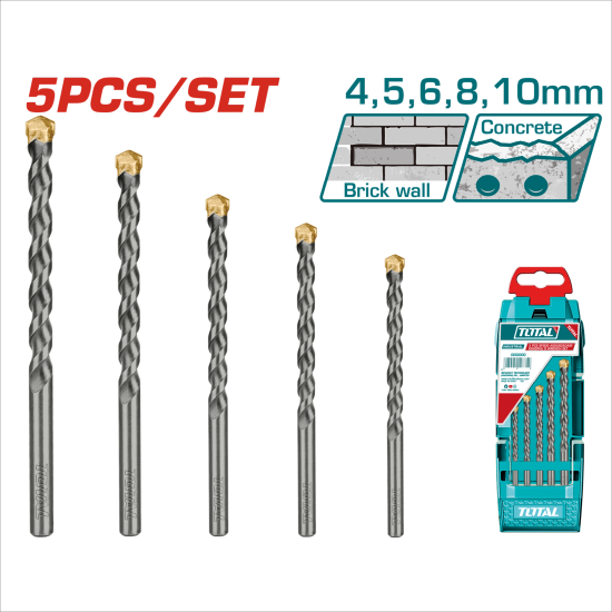 TOTAL 圓柄水泥鑽組套 5PCS (TACSD5051)