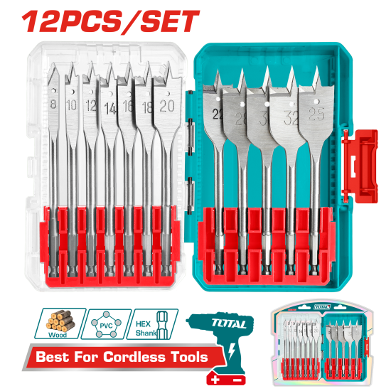 木工扁鑽組 12pcs(TACSDL1206)