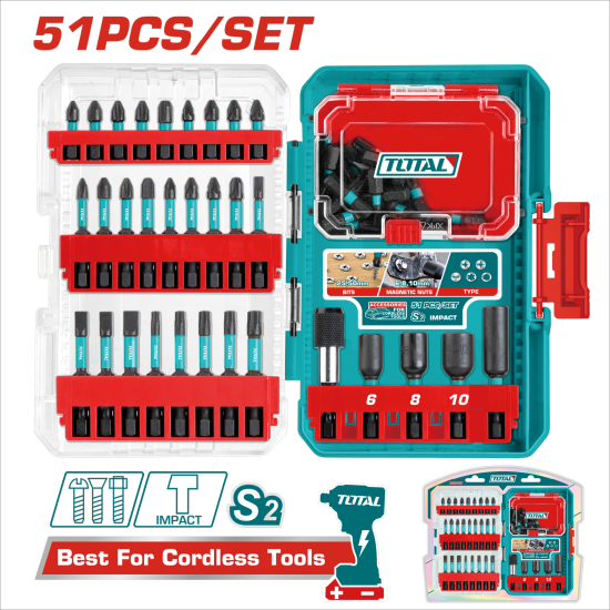 TOTAL 電動起子頭組套 51PCS (TACSDL25106)