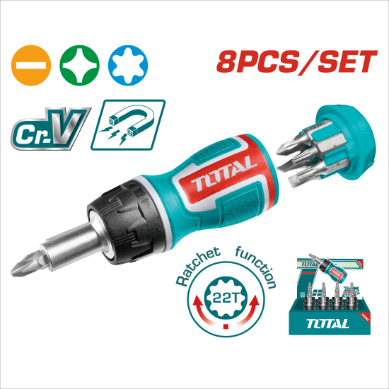 TOTAL 八合一棘輪迷你起子組 (TACSDS1726)