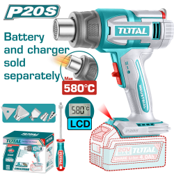 TOTAL 數顯鋰電熱風槍-單主機 (TBLI2058)