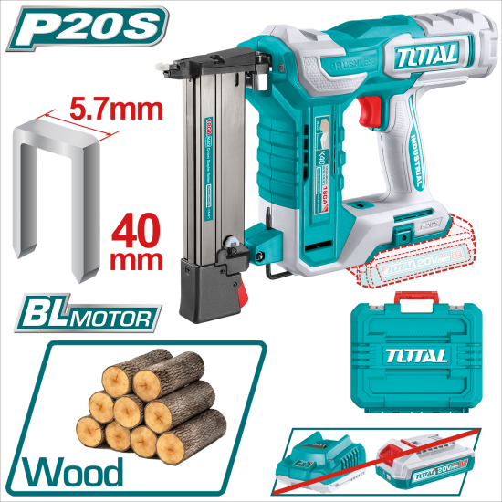 TOTAL 20V 鋰電K型木工釘槍 (TCSNLI6005)