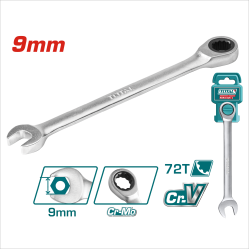 TOTAL 棘輪梅開板手 9mm (TCSPAR091)