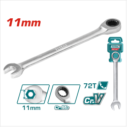 TOTAL 棘輪梅開板手 11mm (TCSPAR111)