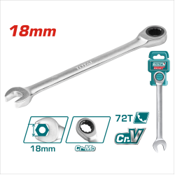 TOTAL 棘輪梅開板手 18mm (TCSPAR181)