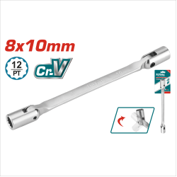 TOTAL 雙搖頭套筒板手 8*10mm (TDFSW08101)