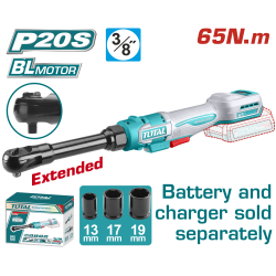 TOTAL 65N.m鋰電長型棘輪扳手-單主機 (TDRLI206529)