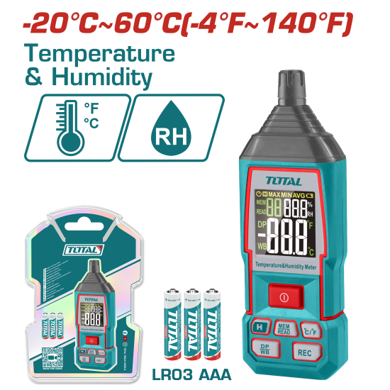 TOTAL 一站式工具 高精度溫溼度計 (TETHT031)