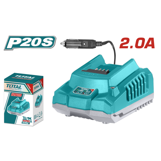 <請洽各經銷商>TOTAL 車用-20V鋰電充電器2A (TFCLI2012)