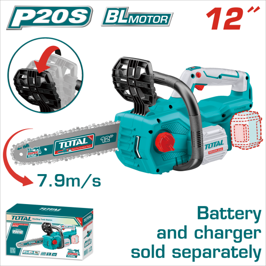 TOTAL總工具 20V 新款無刷鋰電鏈鋸機 <單主機> (TGSLI20128)