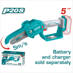 < 請洽各經銷通路 > TOTAL 總工具 20V 5吋 鋰電無刷鏈鋸機<單主機> (TGSLI2058)