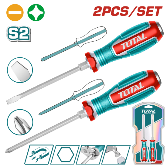 TOTAL  2件敲擊起子組套 十字一字 (TGTST0206) 