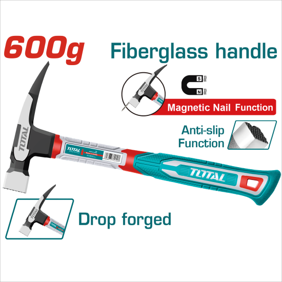 TOTAL 纖維柄金工鎚 600G (THCH61060)