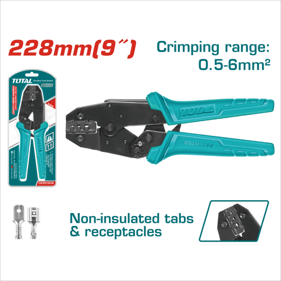 TOTAL 插簧端子壓接鉗 0.5-6mm平方 (THCPC0506)
