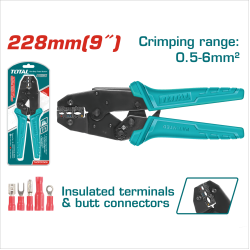 TOTAL 絕緣端子壓接鉗 0.5-6mm平方 (THCPJ0506)