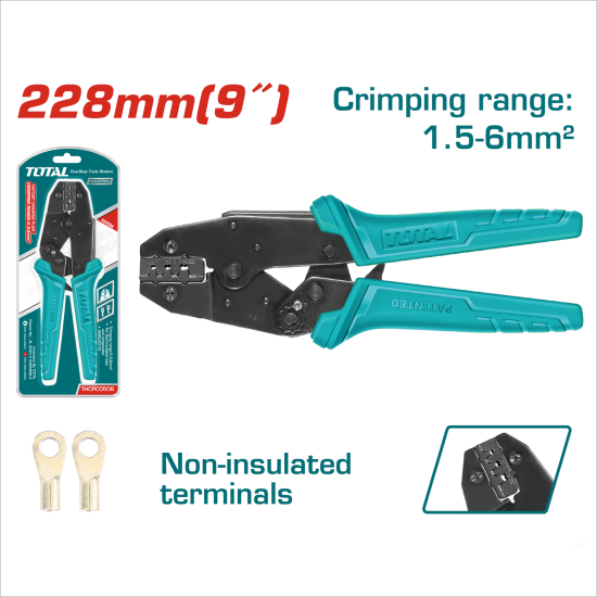 TOTAL 棘輪式壓接鉗 9吋 1.5-6mm² (THCPL1506)