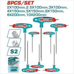 TOTAL 經濟款T型柄球頭內六角八件套/8pcs/set (THHW80826)