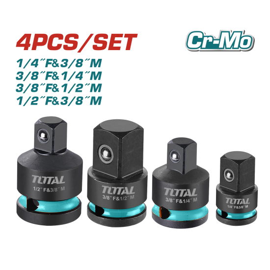TOTAL 氣動轉接頭組套/4Pcs/Set (THISAD12438)