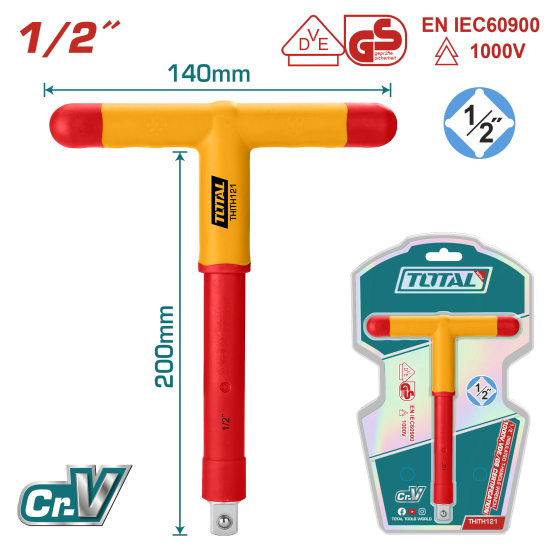 TOTAL 1/2" 絕緣T型板手 (THITH121)