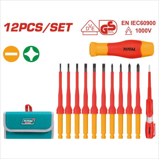  TOTAL 絕緣可替換電工起子組套 1000V (THKISD1201)