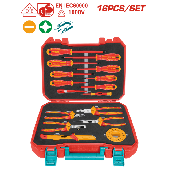 TOTAL 16件絕緣起子工具組套 (THKITH1601)