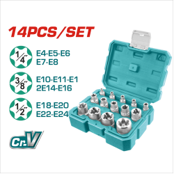 < 請洽各經銷通路 >TOTAL 14PCS E型套筒組 (THKTETS0114)