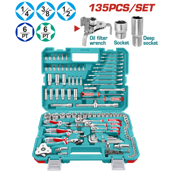 TOTAL  135件綜合套筒工具組 (THKTHP21356)