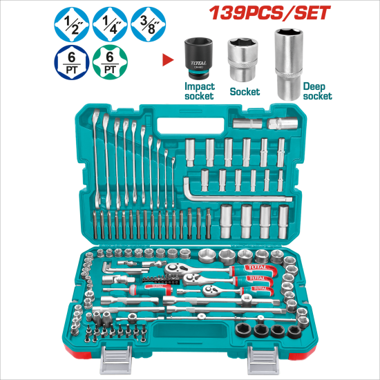 TOTAL 套筒工具組 139PCS (THKTHP21396)