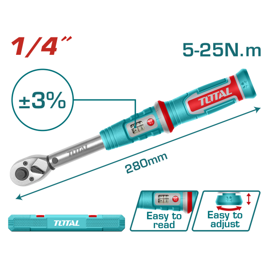 TOTAL 2分 預設式扭力扳手 (THPTW1425N8)